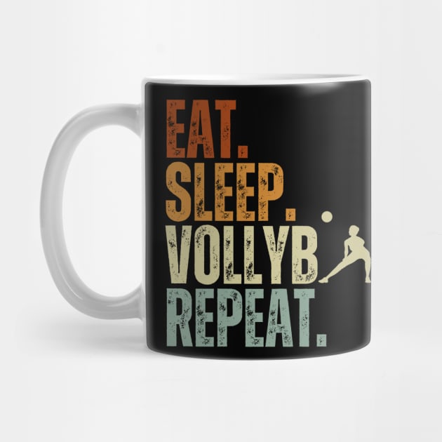 Eat Sleep Volleyball Repeat Funny Volleyball Players Women by Just Me Store